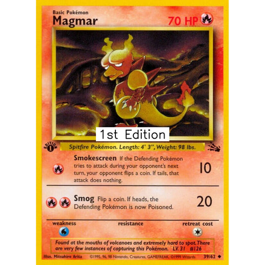 Magmar Uncommon 39/62 Pokemon Card Game Fossil