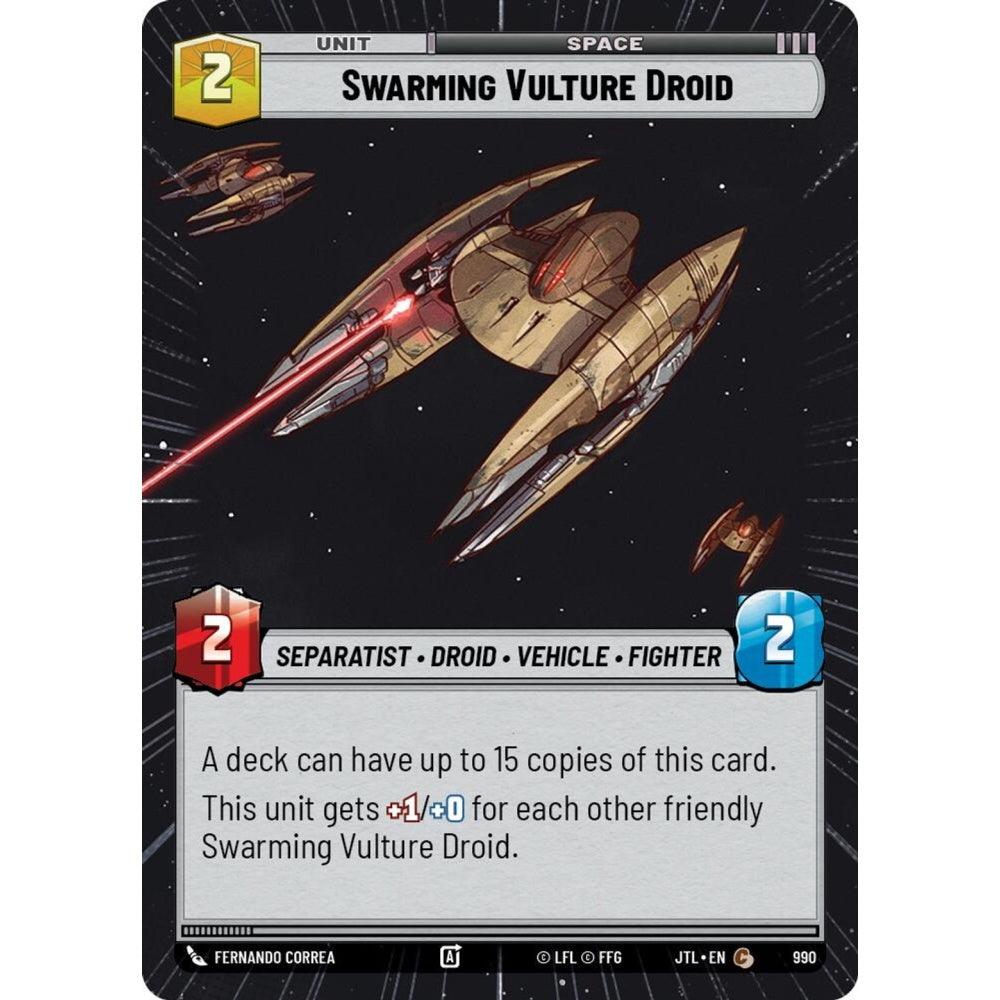 Swarming Vulture Droid, C, JTL 990) Hyperspace Foil, Star Wars Unlimited