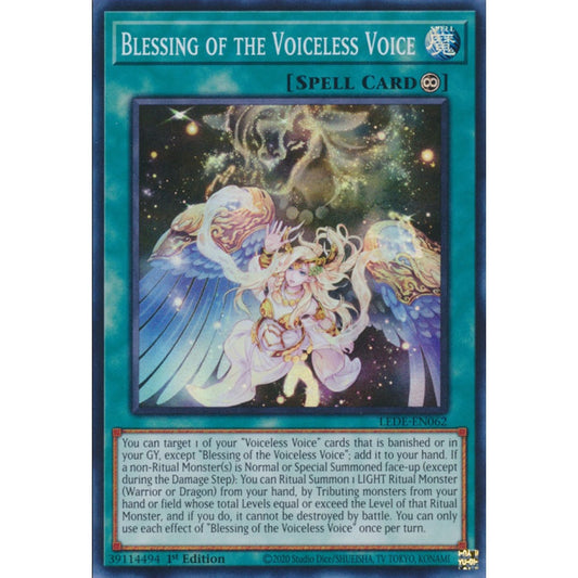 Blessing of the Voiceless Voice, LEDE-EN062, Super Rare, Yu-Gi-Oh!, Legacy of Destruction