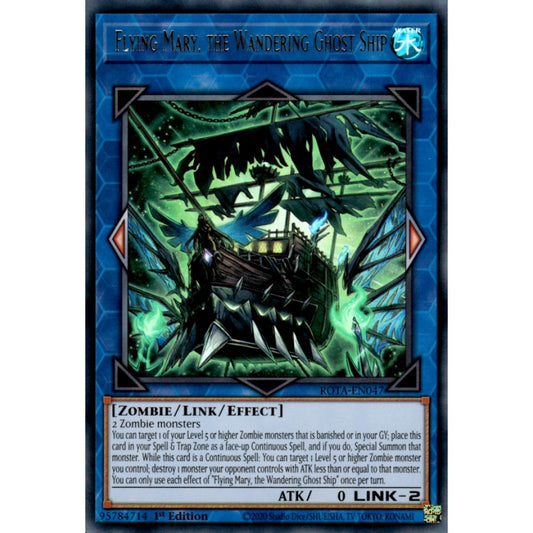 Flying Mary, the Wandering Ghost Ship ROTA-EN047 Ultra Ultra Rare Yu-Gi-Oh Rage of the Abyss in Art
