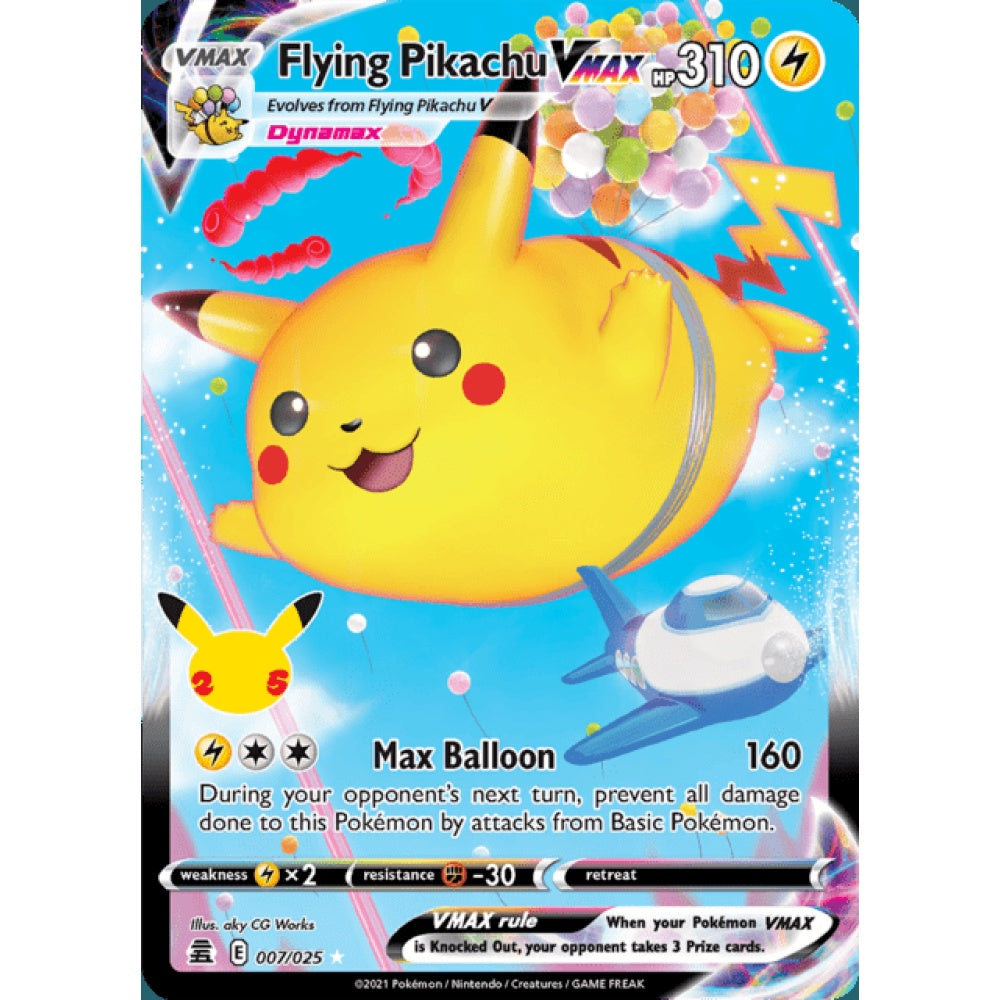 Flying Pikachu VMAX Ultra Rare 007/025 Pokemon Card Game Celebrations