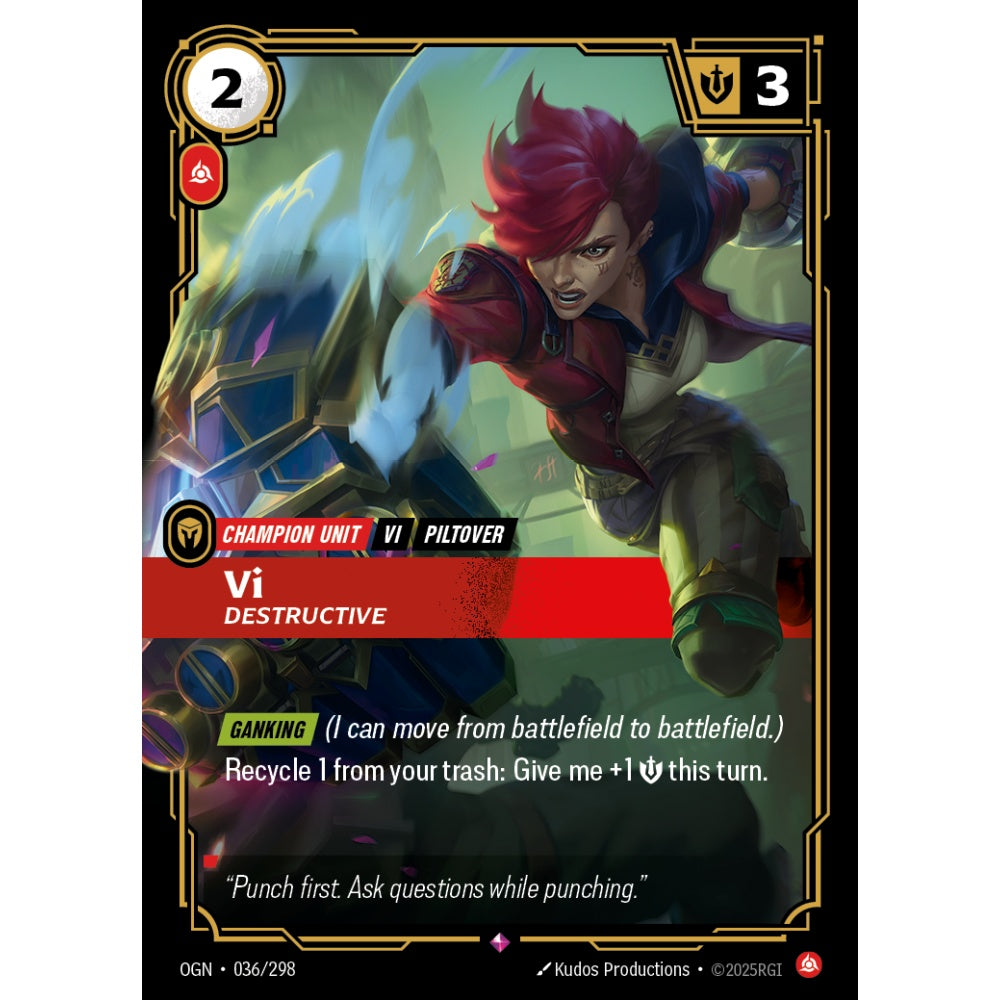 Vi, Destructive OGN-036/298 Riftbound Card Game Origins Rare