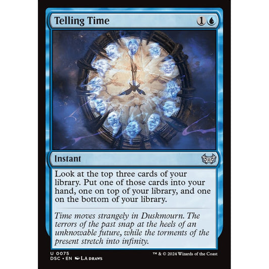 Telling Time, 75, uncommon, Magic: The Gathering, Duskmourn: House of Horror