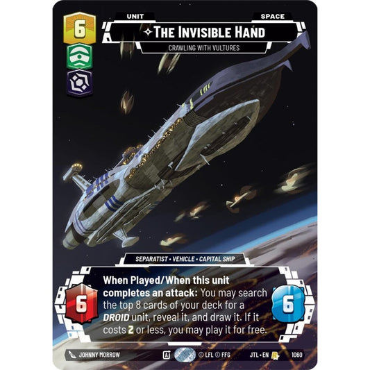 The Invisible Hand, R, JTL 1060) Prestige Foil, Star Wars Unlimited