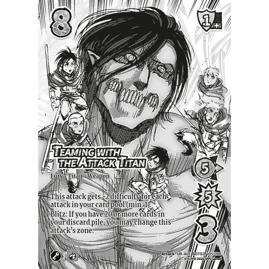 Teaming with the Attack Titan, 105/186, AOT02, Universus, Attack on Titan: Origins of Power, Attack, UR-ALT