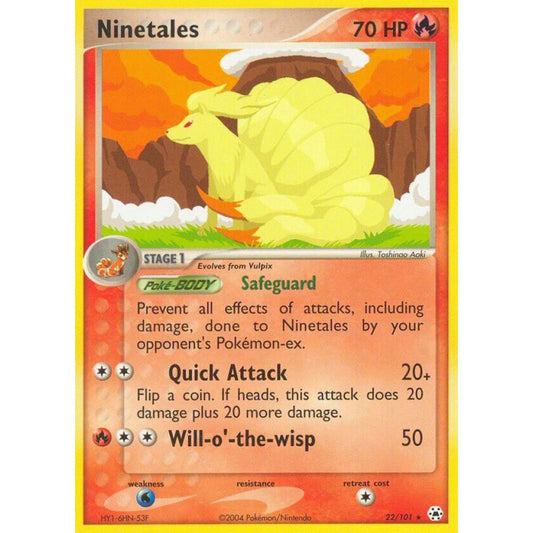 Ninetales Rare 22/101 Pokemon Card Game EX Hidden Legends