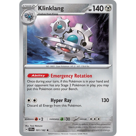 Klinklang Rare 101/142 Pokemon Card Game Stellar Crown