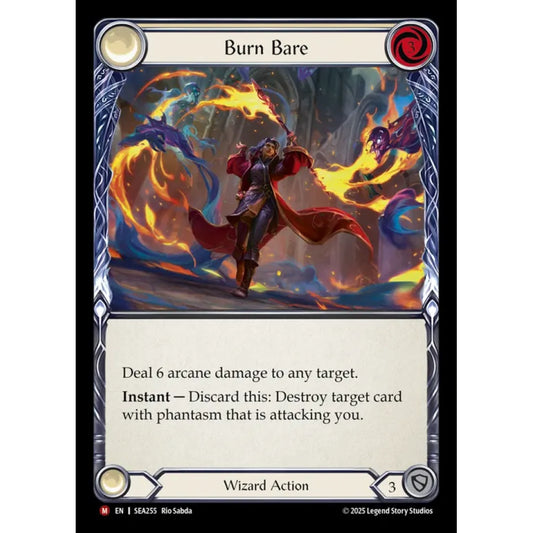 Burn Bare SEA255-RF Majestic Flesh & Blood Trading Card Game High Seas in Rainbow Foil Art