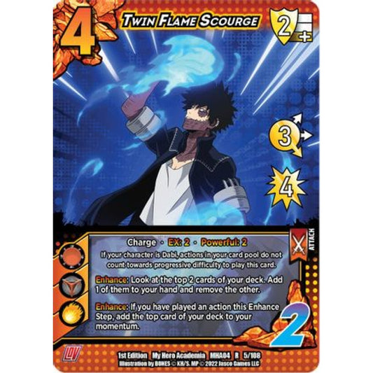 Twin Flame Scourge, 005/108, R, UniVersus, MHA04 League of Villains