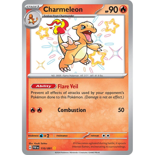 Charmeleon Shiny Rare 110/091 Pokemon Card Game Paldean Fates