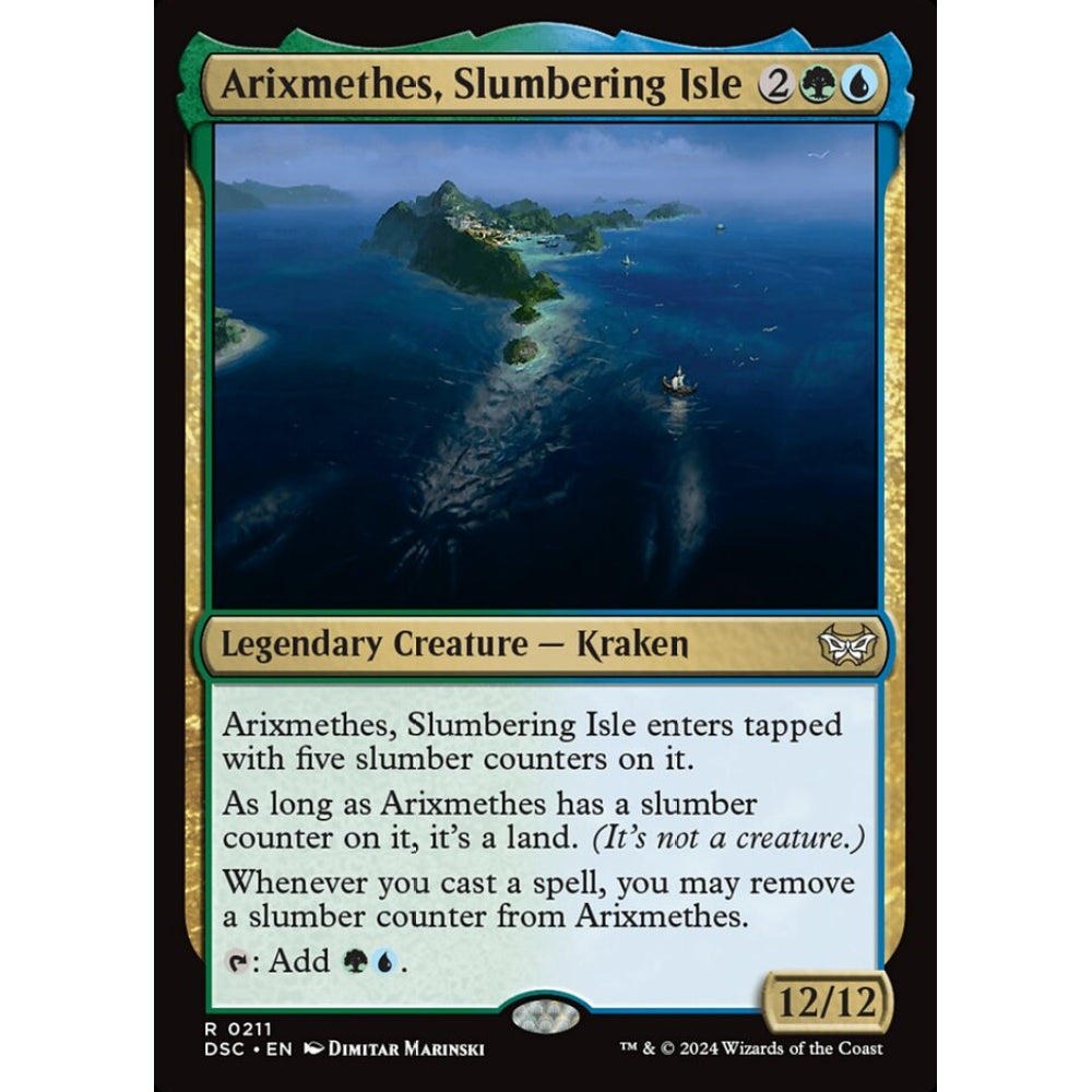 Arixmethes, Slumbering Isle, 211, rare, Magic: The Gathering, Duskmourn: House of Horror