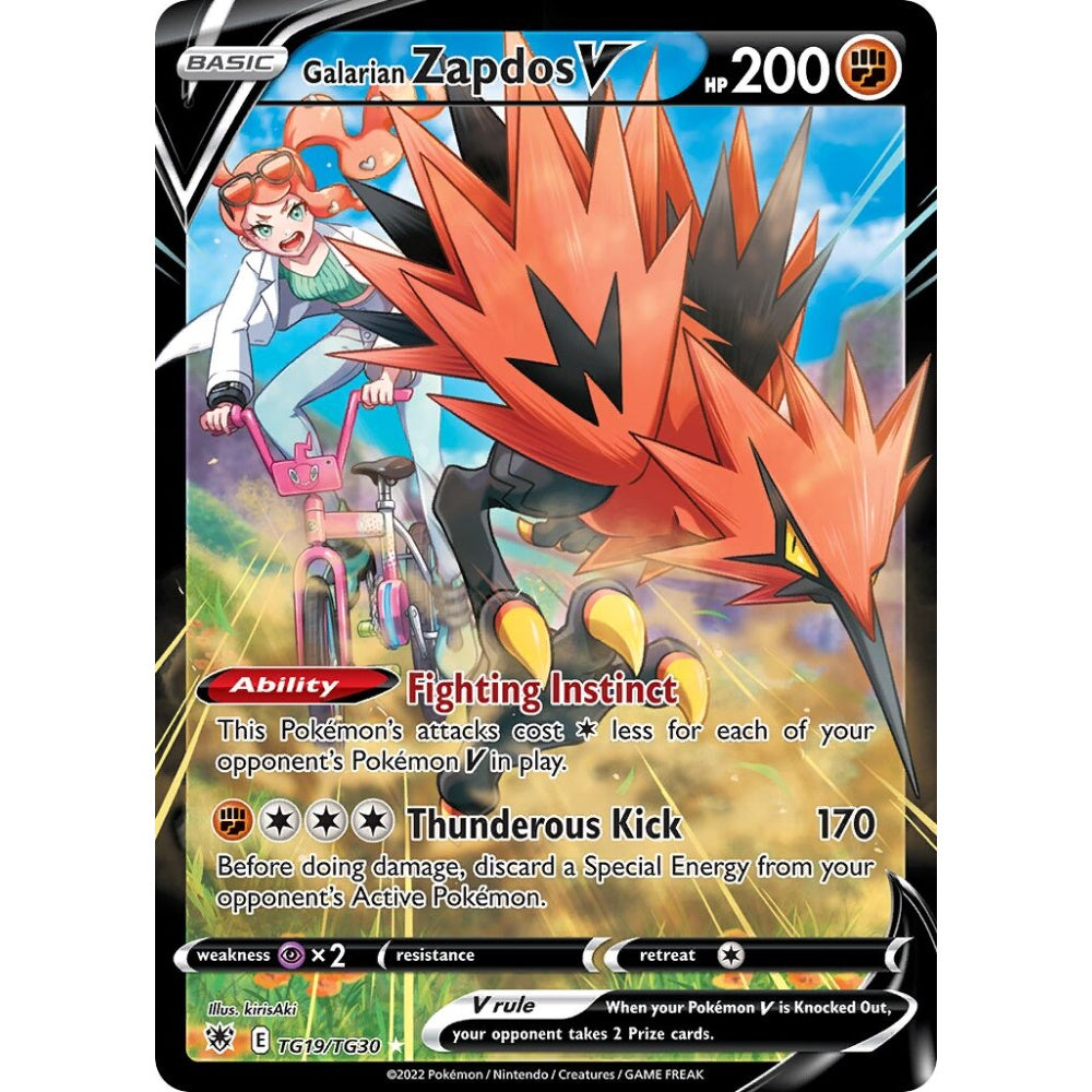 Galarian Zapdos V Holo Rare V TG19/TG30 Pokemon Card Game Astral Radiance