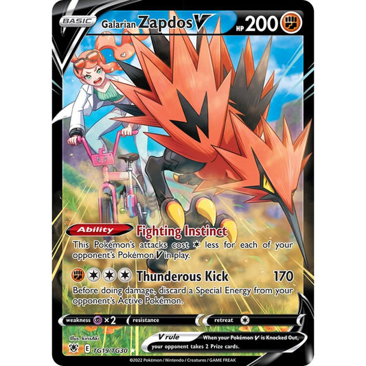 Galarian Zapdos V Holo Rare V TG19/TG30 Pokemon Card Game Astral Radiance