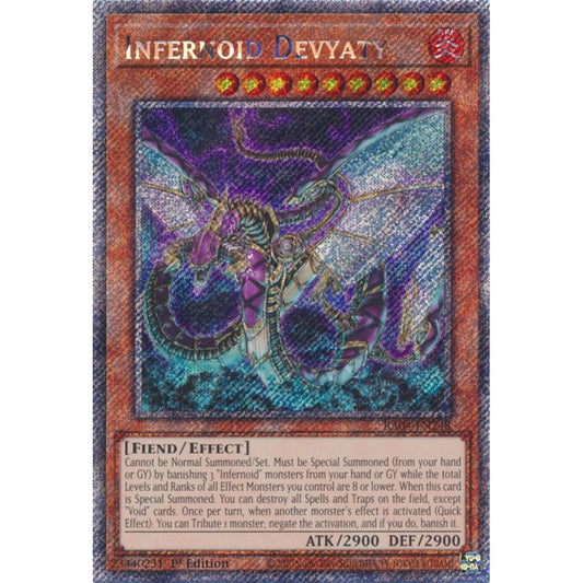 Infernoid Devyaty RA04-EN248 Platinum Platinum Secret Rare Yu-Gi-Oh Quarter Century Stampede in Art