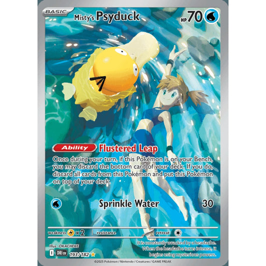 Misty's Psyduck Illustration Rare 193/182 Pokemon Card Game Destined Rivals