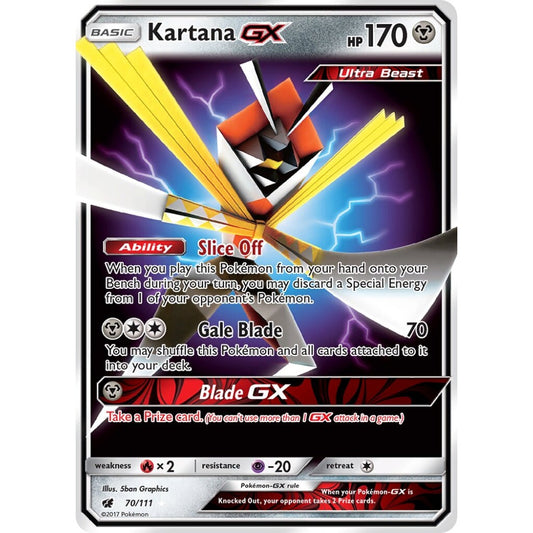 Kartana-GX Rare Holo GX 70/111 Pokemon Card Game Crimson Invasion