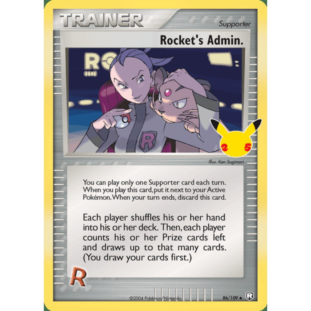 Rocket's Admin. Uncommon 86/109 Pokemon Card Game Celebrations
