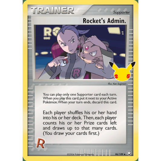 Rocket's Admin. Uncommon 86/109 Pokemon Card Game Celebrations