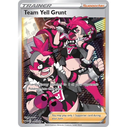 Team Yell Grunt Rare Ultra 202/202 Pokemon Card Game Sword & Shield
