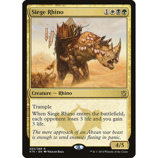 Siege Rhino rare 200 Magic the Gathering Khans of Tarkir