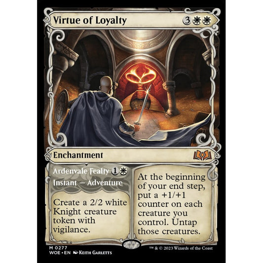 Virtue of Loyalty // Ardenvale Fealty, mythic, 277, Magic the Gathering, Wilds of Eldraine