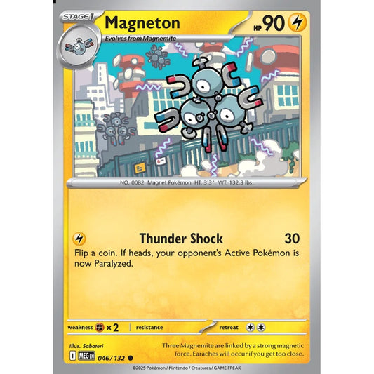 Magneton Common 046/132 Pokemon Card Game Mega Evolution