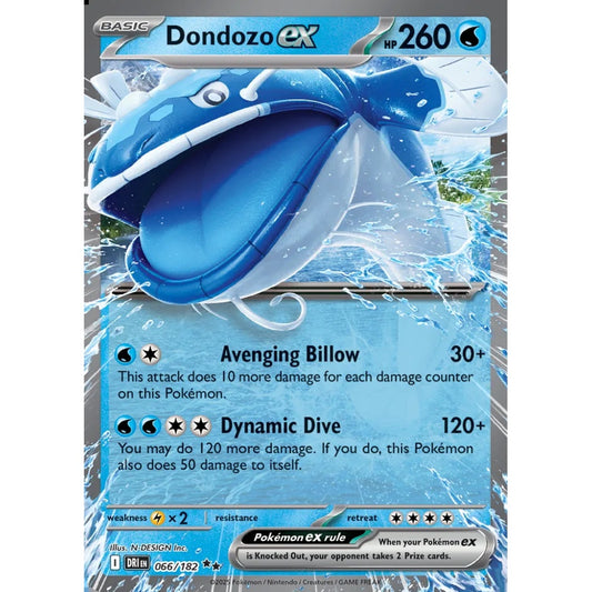 Dondozo ex Double Rare 066/182 Pokemon Card Game Destined Rivals