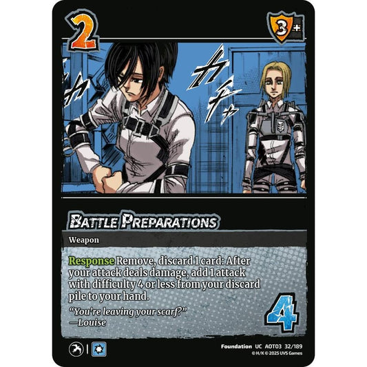 Battle Preparations 32/189 AOT03 Universus Attack on Titan: Apocalypse Foundation UC