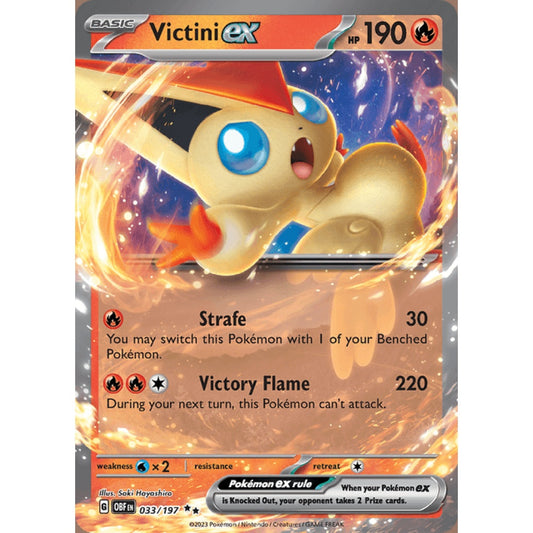 Victini ex Double Rare 033/197 Pokemon Card Game Obsidian Flames