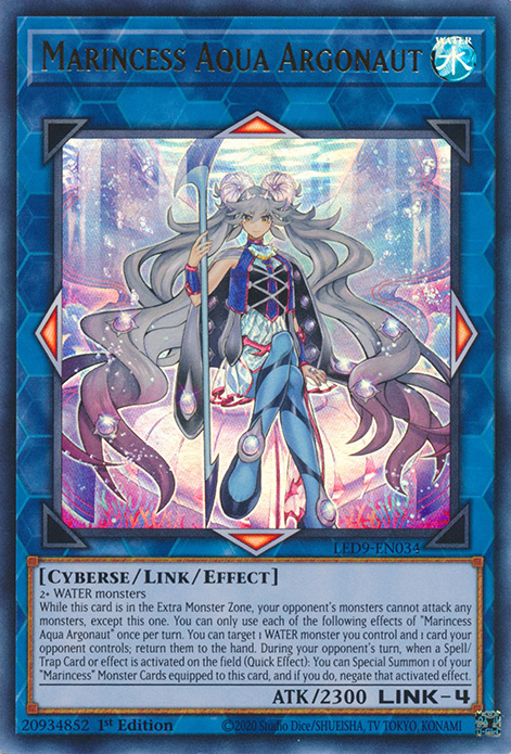 Marincess Aqua Argonaut LED9-EN034 Ultra Ultra Rare Yu-Gi-Oh Legendary Duelists: Duels From the Deep in Art