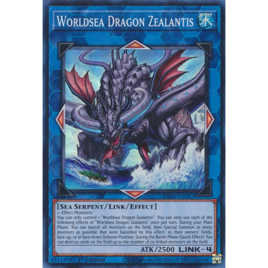 Worldsea Dragon Zealantis RA04-EN082 Secret Secret Rare Yu-Gi-Oh Quarter Century Stampede in Art