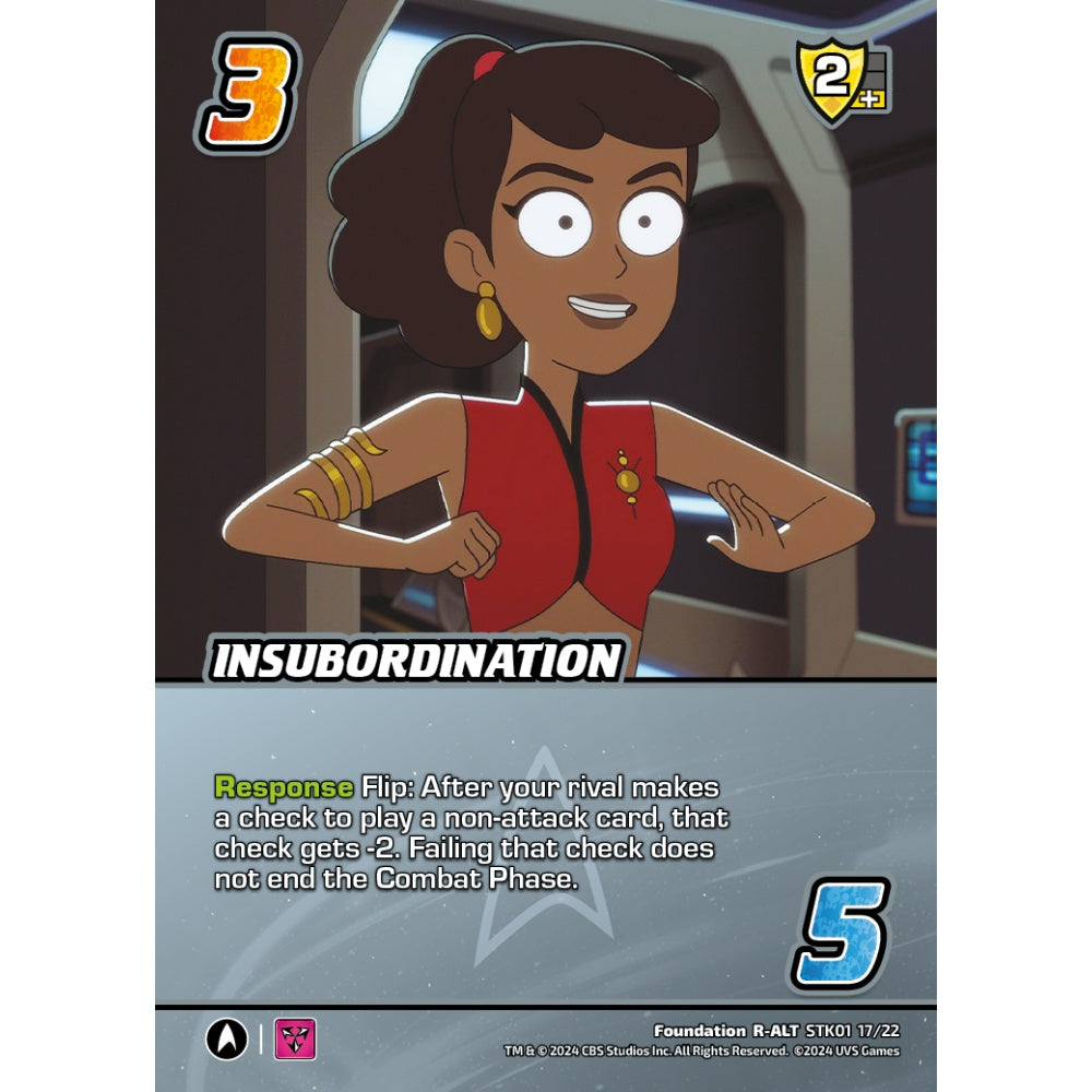 Insubordination, 17/22, STK01, Universus, Star Trek Lower Decks Challenger Decks, Foundation, R-ALT