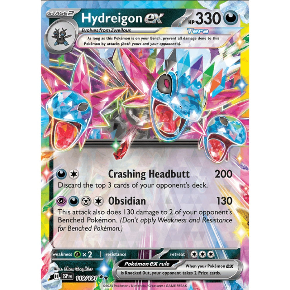 Hydreigon ex, Double Rare, 119/191, Pokemon Card Game, Surging Sparks