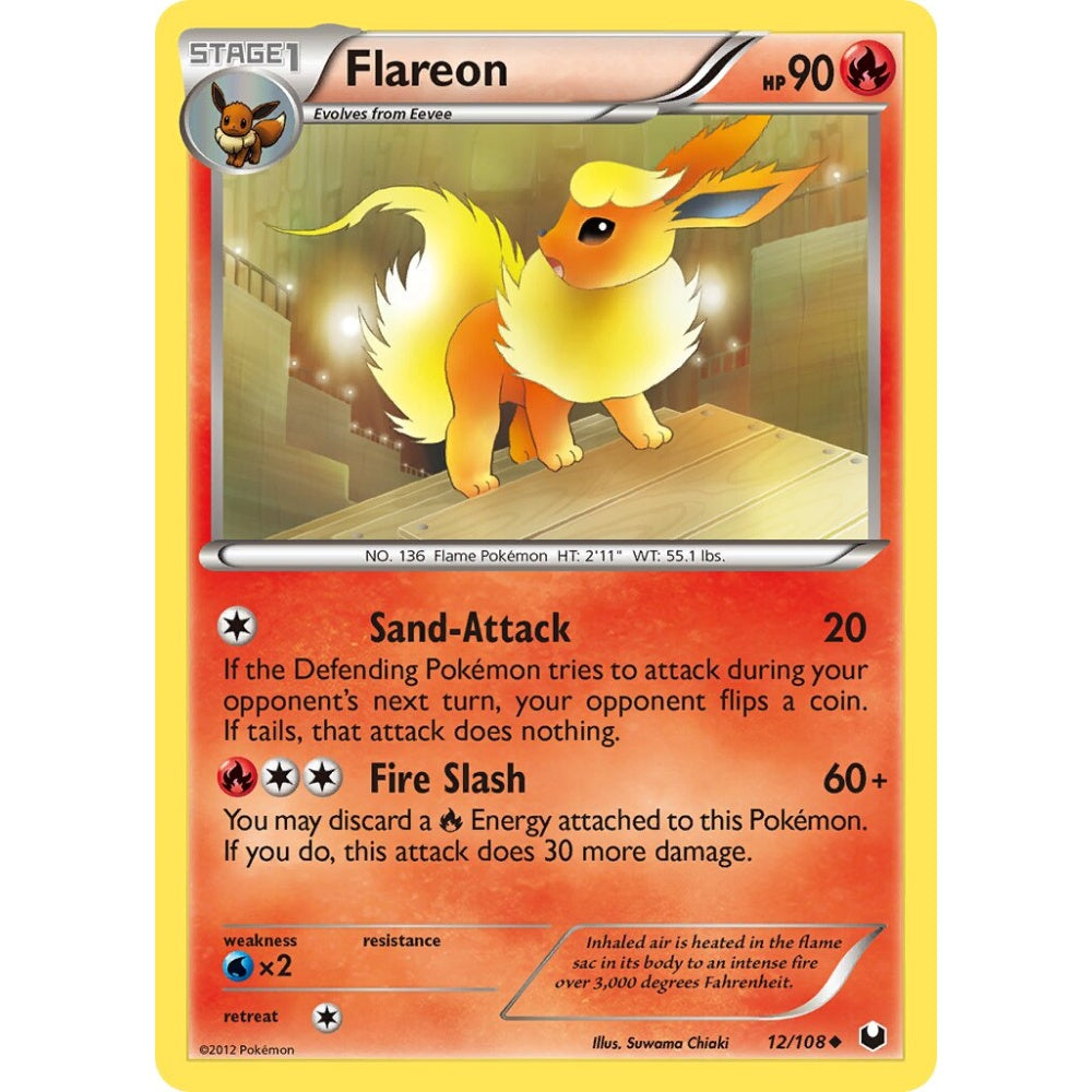 Flareon Uncommon 12/108 Pokemon Card Game Dark Explorers