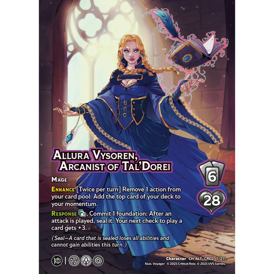 Allura Vysoren, Arcanist of Tal'Dorei, 1/211, CR02, Universus, Critical Role: Heroes Of Exandria, Character, CH-ALT