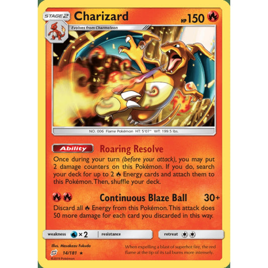 Charizard Rare 14/181 Pokemon Card Game Team Up