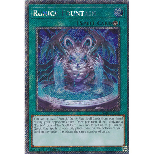 Runick Fountain RA04-EN296 QCR Quarter Century Secret Rare Yu-Gi-Oh Quarter Century Stampede in Art