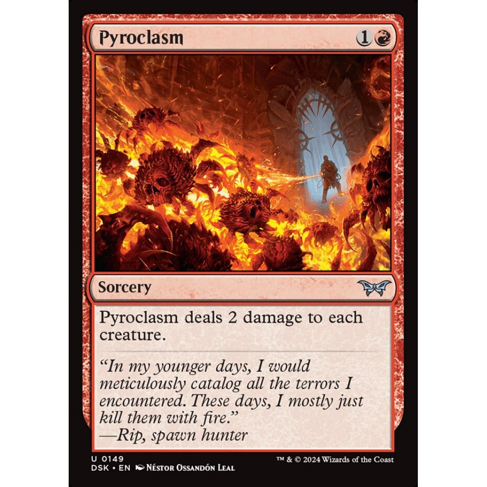 Pyroclasm, 149, uncommon, Magic: The Gathering, Duskmourn: House of Horror