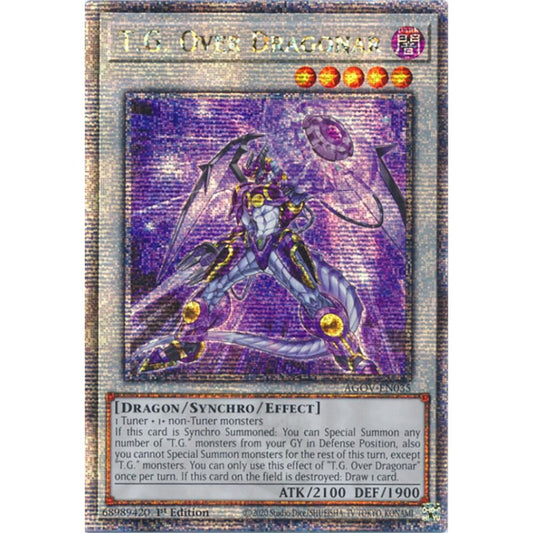 T.G. Over Dragonar (Quarter Century Secret Rare) AGOV-EN035 QCR Yu-Gi-Oh Age of Overlord