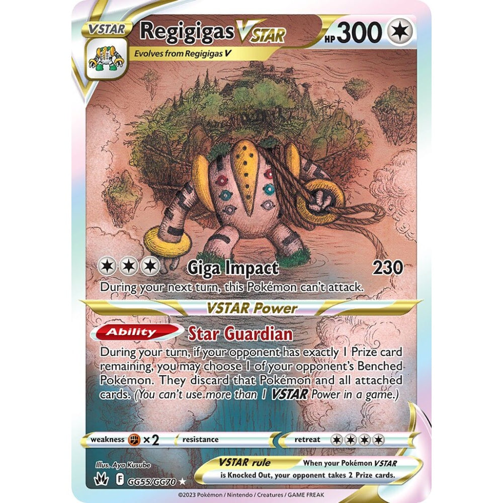Regigigas VSTAR Holo Rare VSTAR GG55/GG70 Pokemon Card Game Crown Zenith