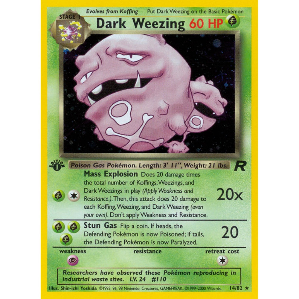 Dark Weezing Holo Rare 14/82 Pokemon Card Game Team Rocket
