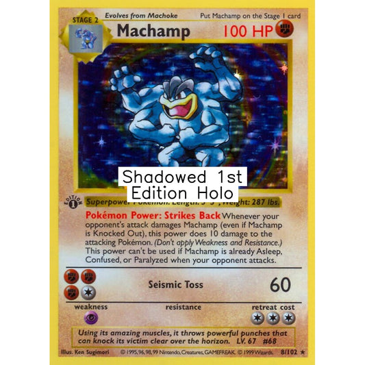 Machamp Holo Rare 8/102 Pokemon Card Game Base Set
