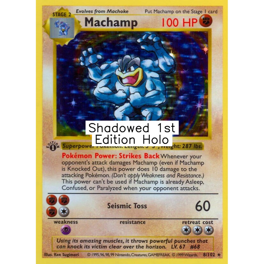 Machamp Rare Holo 8/102 Pokemon Card Game Base Set