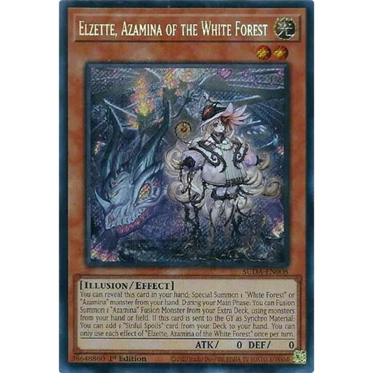 Elzette, Azamina of the White Forest SUDA-EN008 Secret Yu-Gi-Oh Supreme Darkness