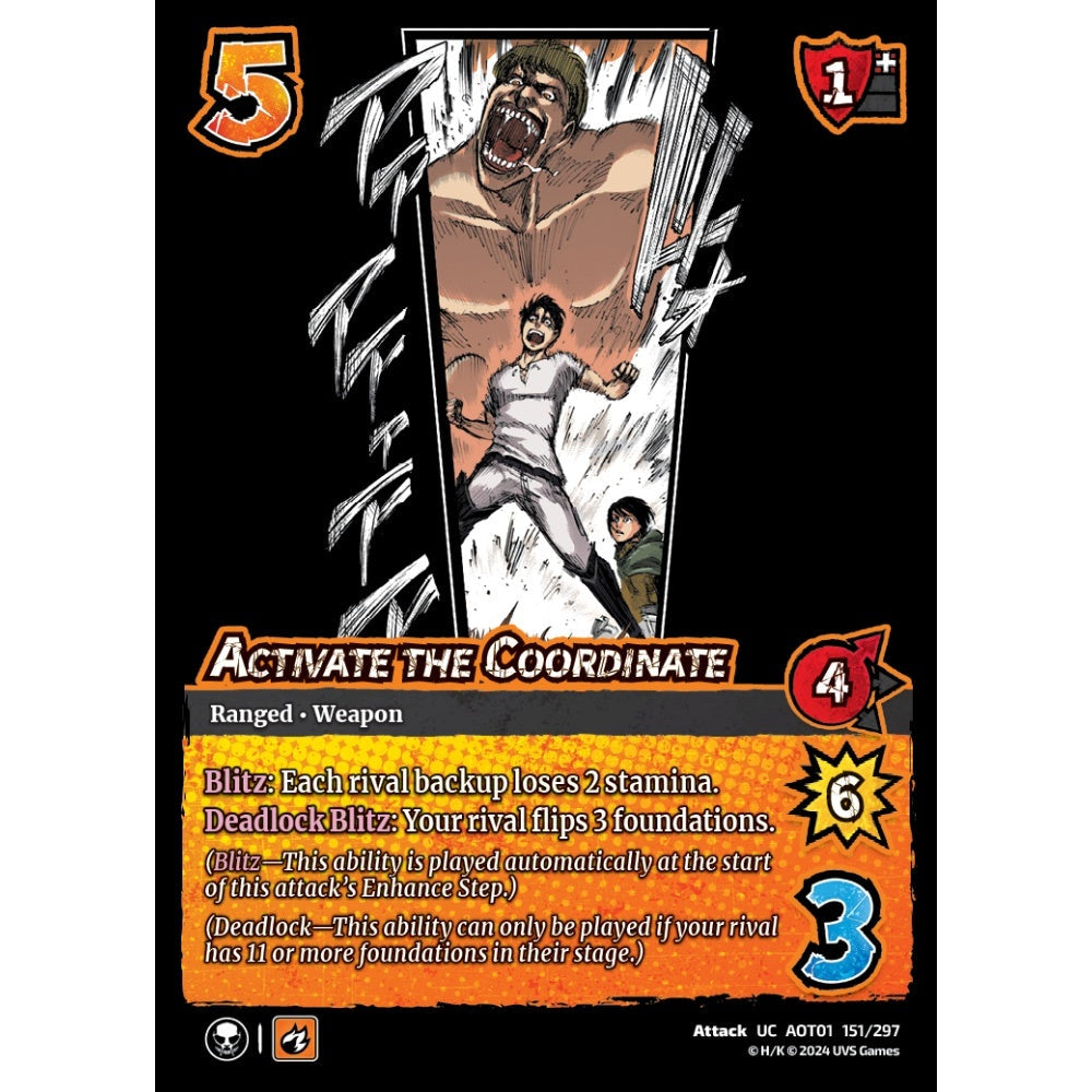 Activate the Coordinate, 151/297, UC, UniVersus, Attack on Titan: Battle for Humanity