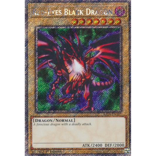 Red-Eyes Black Dragon RA04-EN109 QCR Quarter Century Secret Rare Yu-Gi-Oh Quarter Century Stampede in 4th Art Art
