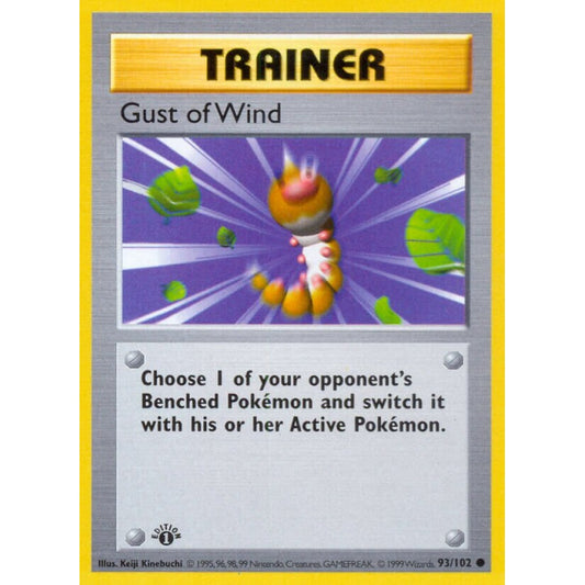 Gust of Wind Common 93/102 Pokemon Card Game Base Set