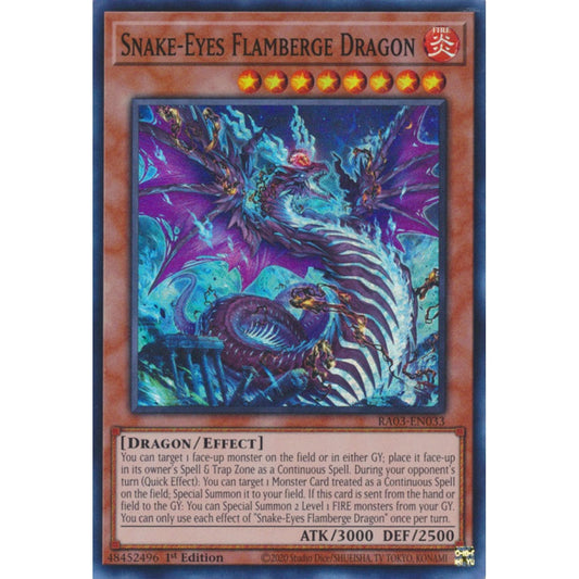 Snake-Eyes Flamberge Dragon RA03-EN033 Super Super Rare Yu-Gi-Oh Quarter Century Bonanza in Art