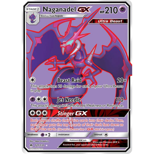 Naganadel-GX Rare Ultra 121/131 Pokemon Card Game Forbidden Light