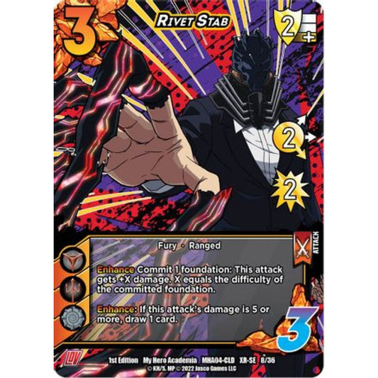 Rivet Stab, 8/36, XR-SE, UniVersus, MHA04 League of Villains